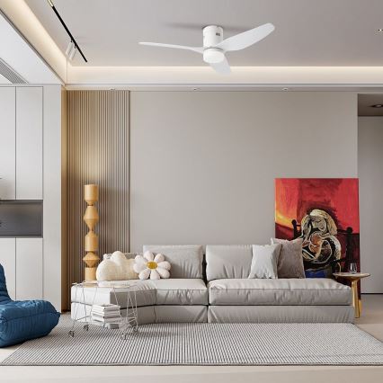 ZEVENTI - LED Prigušivi stropni ventilator PADUA LED/18W/230V 3000-6000K Wi-Fi Tuya bijela + daljinski upravljač