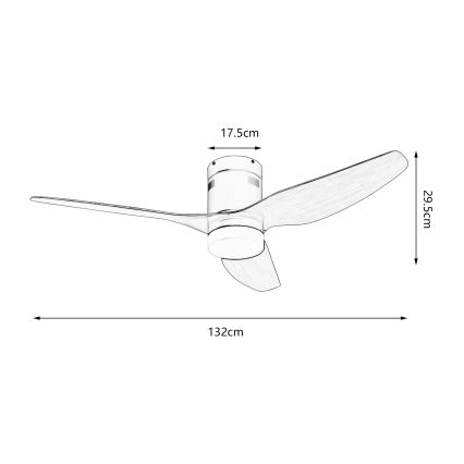 ZEVENTI - LED Prigušivi stropni ventilator PADUA LED/18W/230V 3000-6000K Wi-Fi Tuya bijela/smeđa + daljinski upravljač