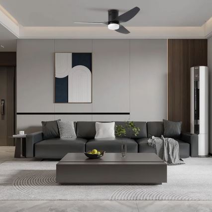 ZEVENTI - LED Prigušivi stropni ventilator PADUA LED/18W/230V 3000-6000K Wi-Fi Tuya crna + daljinski upravljač
