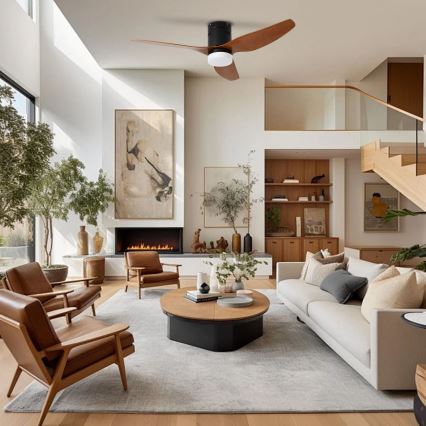 ZEVENTI - LED stropni ventilator PADUA LED/18W/230V 3000/4000/6000K Wi-Fi Tuya crna/smeđa + daljinski upravljač