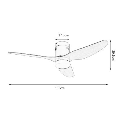 ZEVENTI - LED Prigušivi stropni ventilator PADUA LED/18W/230V 3000-6000K Wi-Fi Tuya crna/smeđa + daljinski upravljač