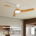 ZEVENTI - LED stropni ventilator s prigušivanjem AERYS LED/24W/230V 3000/4000/6000K Wi‑Fi Tuya bijela/hrast + daljinski upravljač