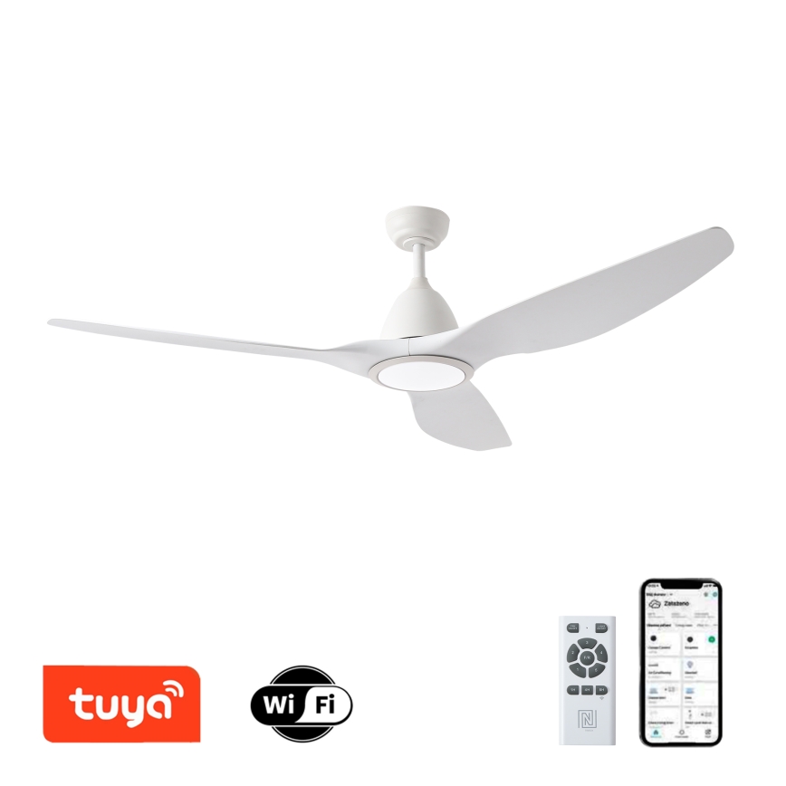 ZEVENTI - LED Prigušivi stropni ventilator URBINO LED/20W/230V 3000-6000K Wi-Fi Tuya bijela + daljinski upravljač