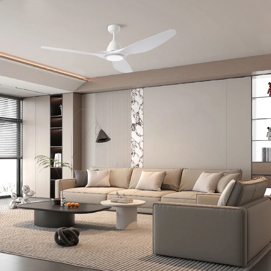 ZEVENTI - LED Prigušivi stropni ventilator URBINO LED/20W/230V 3000-6000K Wi-Fi Tuya bijela + daljinski upravljač