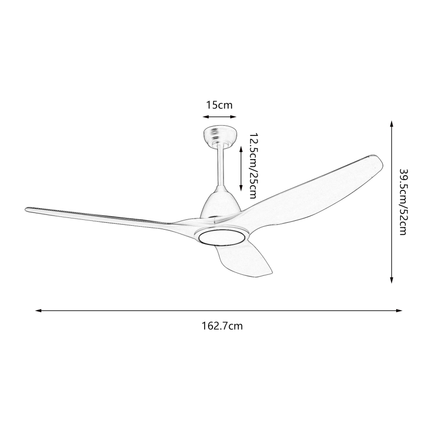 ZEVENTI - LED Prigušivi stropni ventilator URBINO LED/20W/230V 3000-6000K Wi-Fi Tuya crna + daljinski upravljač