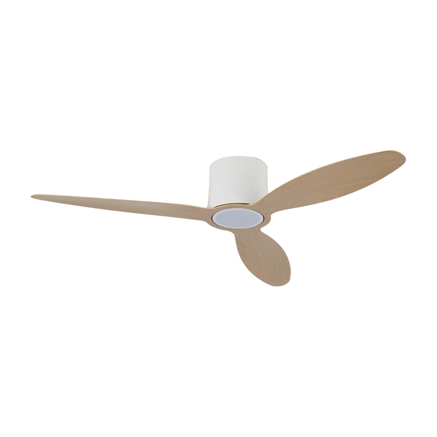 ZEVENTI - LED stropni ventilator VENTORA s mogućnošću prigušivanja LED/24W/230V 3000/4000/6000K Wi-Fi Tuya bijela/hrast + daljinski upravljač