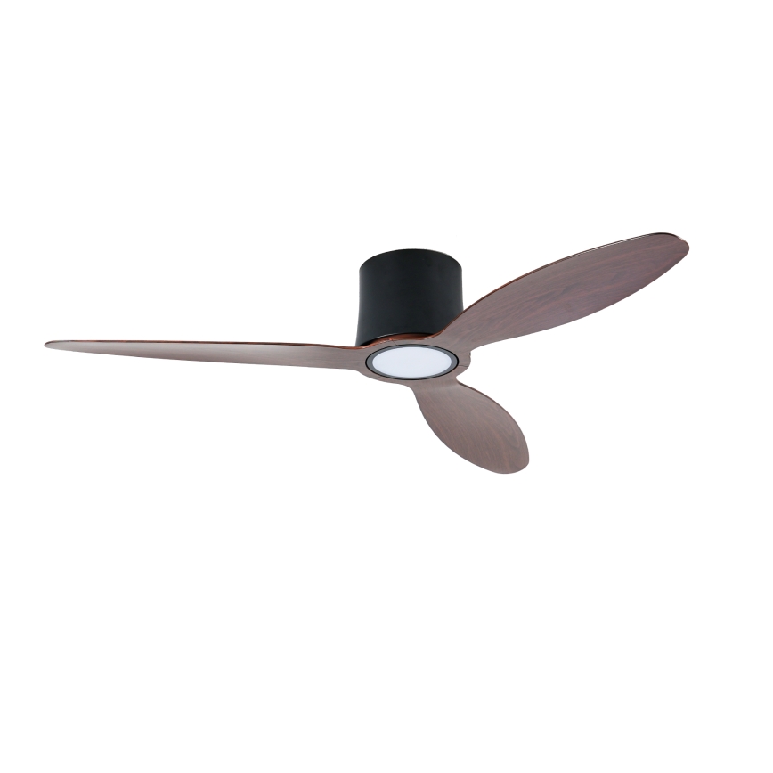 ZEVENTI - LED prigušivi stropni ventilator VENTORA LED/24W/230V 3000/4000/6000K Wi‑Fi Tuya crna/orah + daljinski upravljač