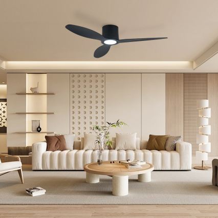 ZEVENTI - LED stropni ventilator s mogućnošću prigušivanja VENTORA LED/24W/230V 3000/4000/6000K Wi-Fi Tuya crna + daljinski upravljač