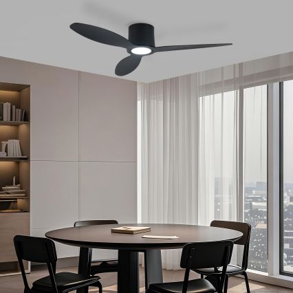 ZEVENTI - LED stropni ventilator s mogućnošću prigušivanja VENTORA LED/24W/230V 3000/4000/6000K Wi-Fi Tuya crna + daljinski upravljač