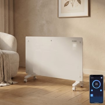 ZEVENTI - Pametni električni grijač/konvektor s LCD zaslonom ECO/1000/2000W/230V Wi-Fi bijela