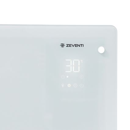 ZEVENTI - Pametni električni grijač/konvektor s LCD zaslonom ECO/1000/2000W/230V Wi-Fi bijela