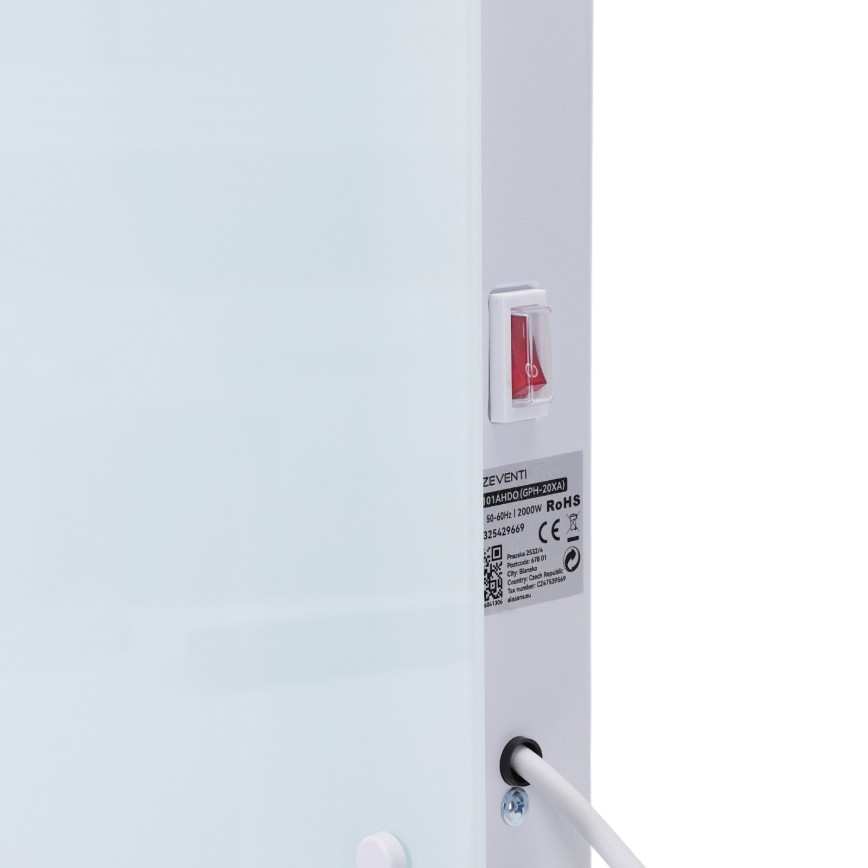 ZEVENTI - Pametni električni grijač/konvektor s LCD zaslonom ECO/1000/2000W/230V Wi-Fi bijela