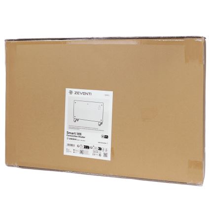 ZEVENTI - Pametan zidni električni grijač/konvektor s LCD zaslonom 1000/2000W/230V Wi-Fi bijela