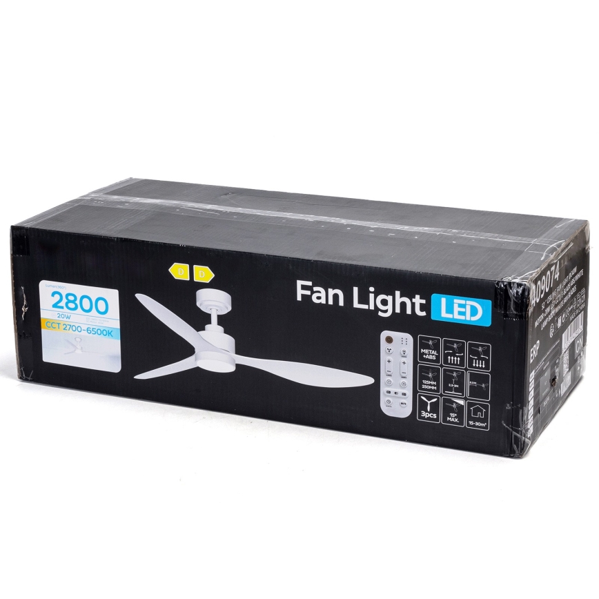 ZEVENTI - prigušivi LED stropni ventilator ULUWATU LED/20W/230V 2700-6500K 132cm bijela + daljinski upravljač