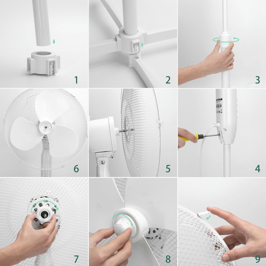 ZEVENTI - Stojeći ventilator FLOW 40W/230V, bijeli