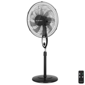 ZEVENTI - Stajaći ventilator FLOW 55W/230V 130 cm crne boje + daljinski upravljač