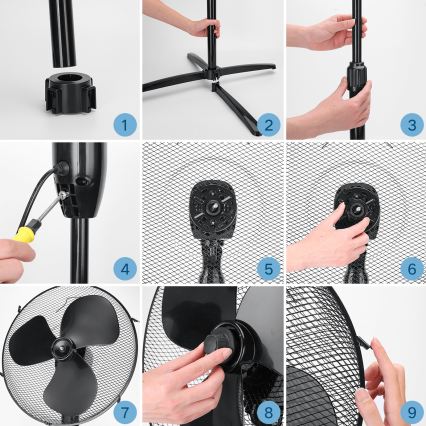 ZEVENTI - Stajaći ventilator FLOW 40W/230V crni