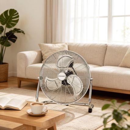 ZEVENTI - Podni ventilator FLOW 100W/230V Ø 54 cm sjajni krom