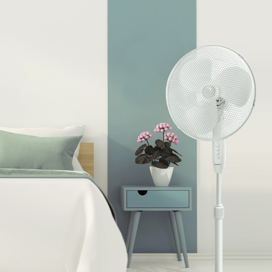 ZEVENTI - Stojeći ventilator FLOW 45W/230V 120 cm bijeli