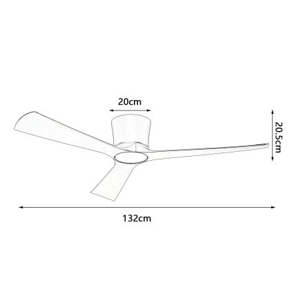 ZEVENTI - LED prigušivi stropni ventilator AUREX LED/24W/230V 3000/4000/6000K Wi-Fi Tuya crna + daljinski upravljač