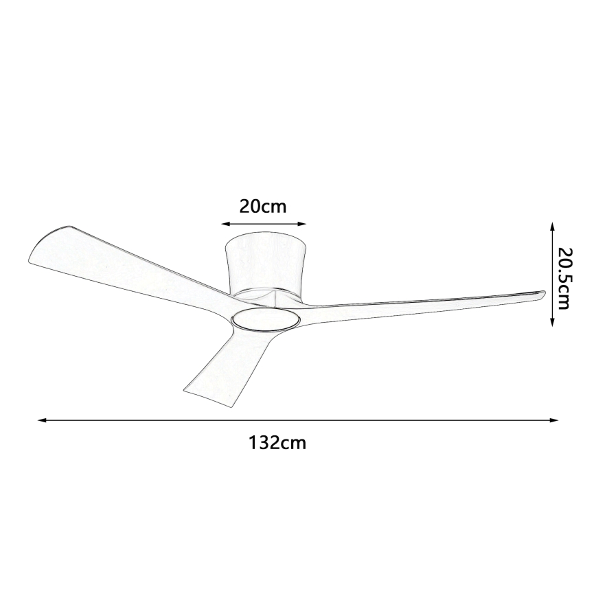 ZEVENTI - LED prigušivi stropni ventilator AUREX LED/24W/230V 3000/4000/6000K Wi-Fi Tuya crna + daljinski upravljač
