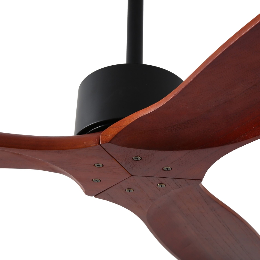 ZEVENTI - Stropni ventilator CUENCA Wi-Fi Tuya crna/hrast + daljinski upravljač
