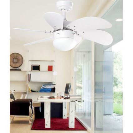 ZEVENTI - Stropni ventilator FAMARA 1xE14/60W/230V bijela