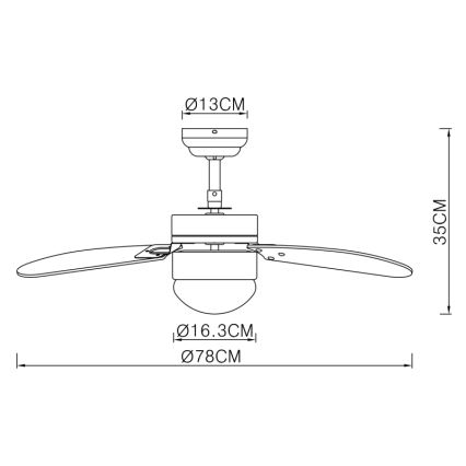 ZEVENTI - Stropni ventilator FAMARA 1xE14/60W/230V bijela