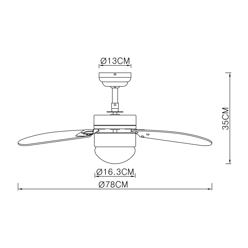 ZEVENTI - Stropni ventilator FAMARA 1xE14/60W/230V bijela