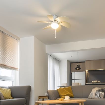 ZEVENTI - Stropni ventilator FAMARA 1xE14/60W/230V bijela