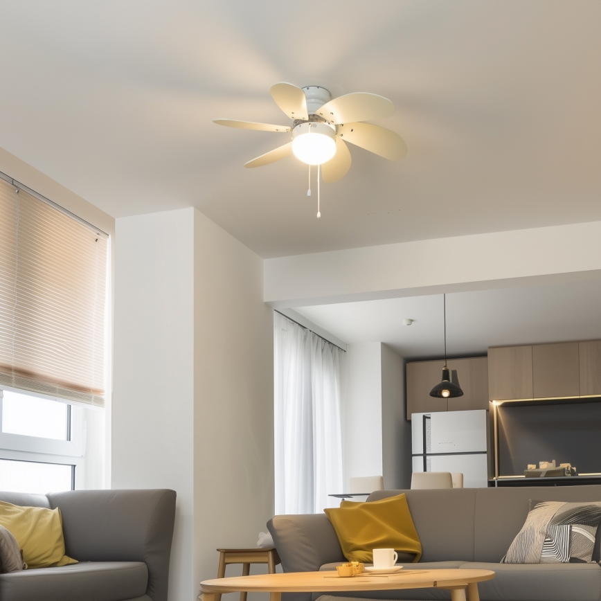 ZEVENTI - Stropni ventilator FAMARA 1xE14/60W/230V bijela