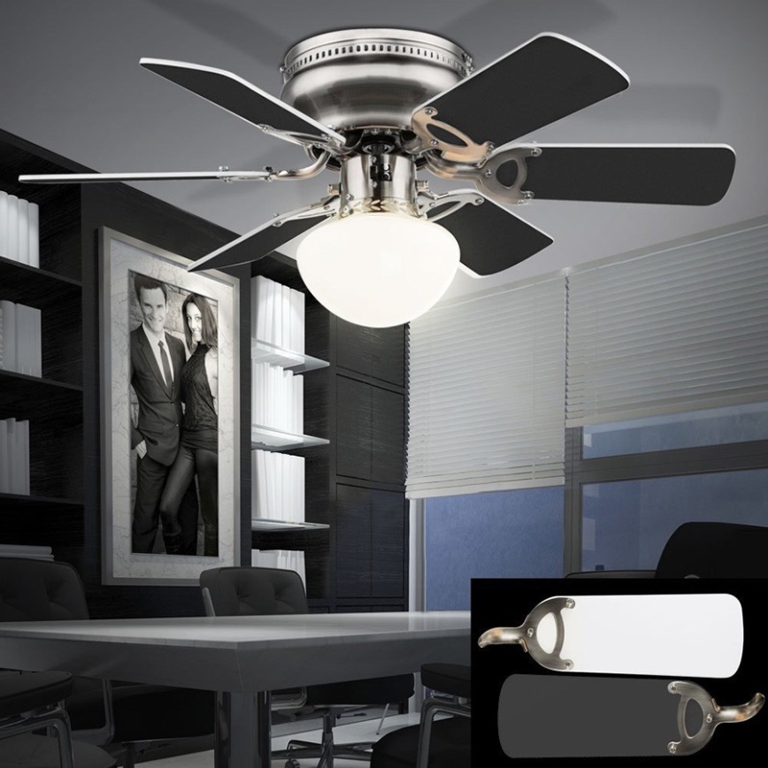 ZEVENTI - Stropni ventilator GALDANA 1xE27/60W/230V siva/bijela