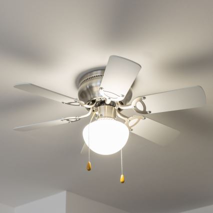 ZEVENTI - Stropni ventilator GALDANA 1xE27/60W/230V siva/bijela