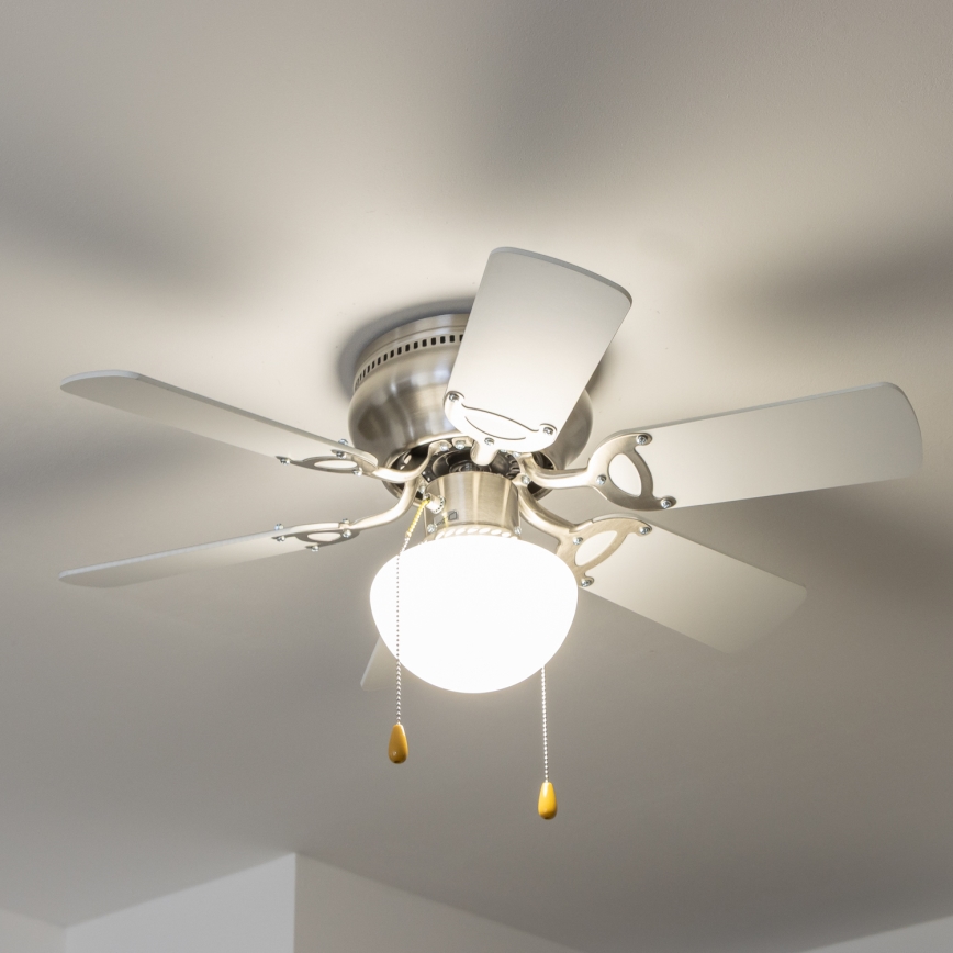 ZEVENTI - Stropni ventilator GALDANA 1xE27/60W/230V siva/bijela