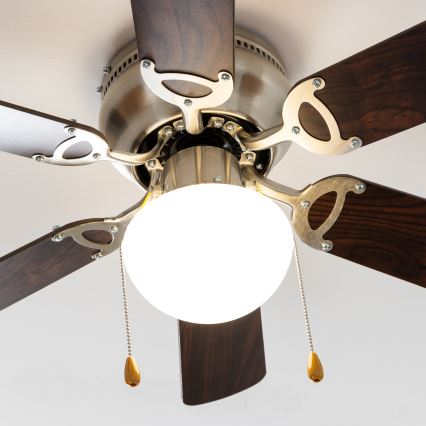 ZEVENTI - Stropni ventilator GALDANA 1xE27/60W/230V smeđa/bež