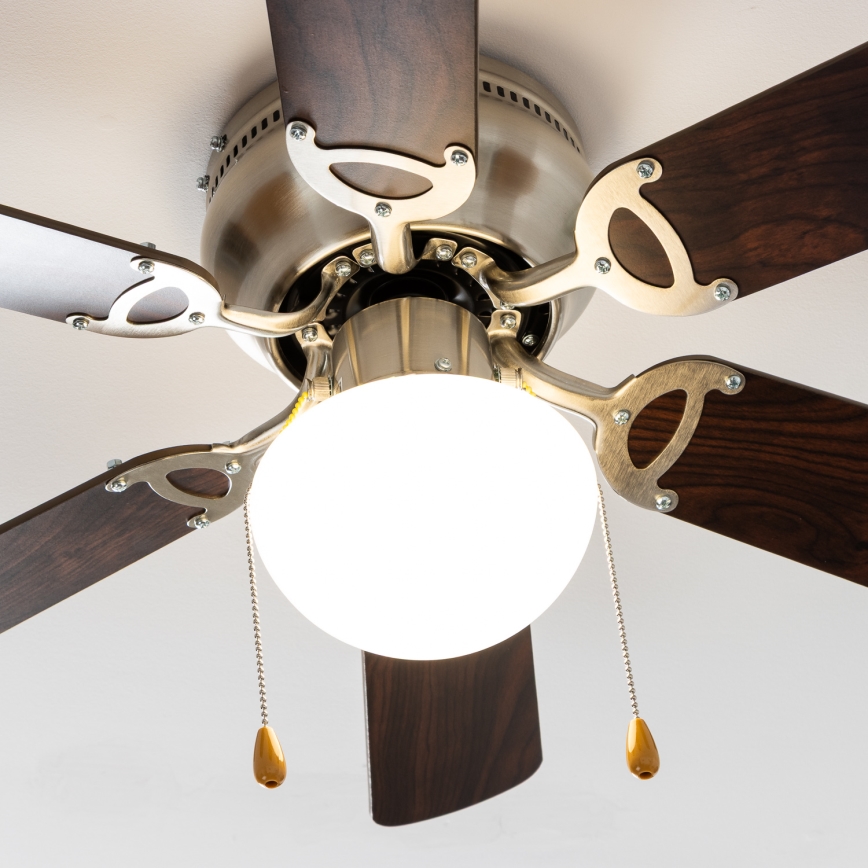 ZEVENTI - Stropni ventilator GALDANA 1xE27/60W/230V smeđa/bež
