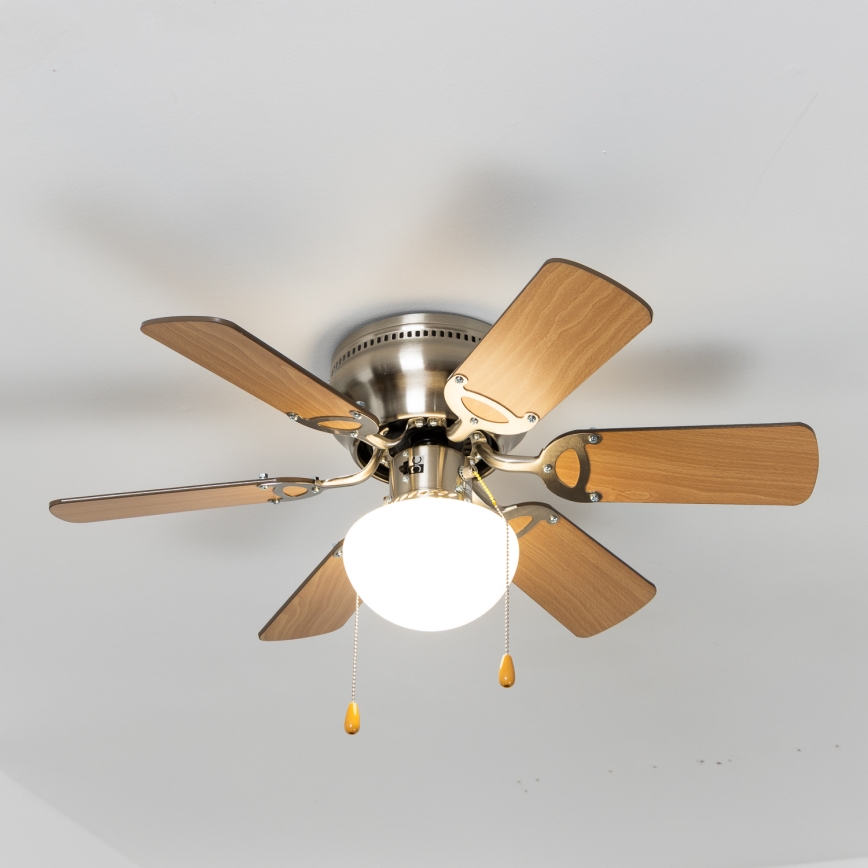 ZEVENTI - Stropni ventilator GALDANA 1xE27/60W/230V smeđa/bež