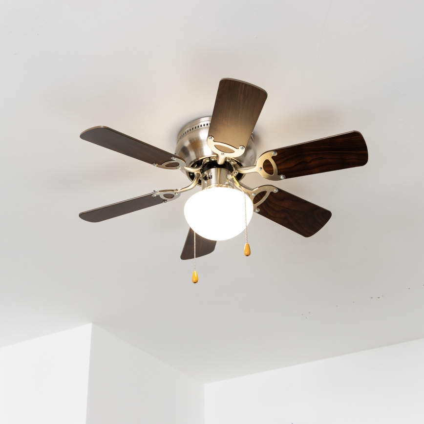 ZEVENTI - Stropni ventilator GALDANA 1xE27/60W/230V smeđa/bež