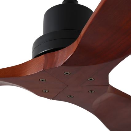 ZEVENTI - Stropni ventilator LIONI Wi-Fi Tuya crna/hrast + daljinski upravljač