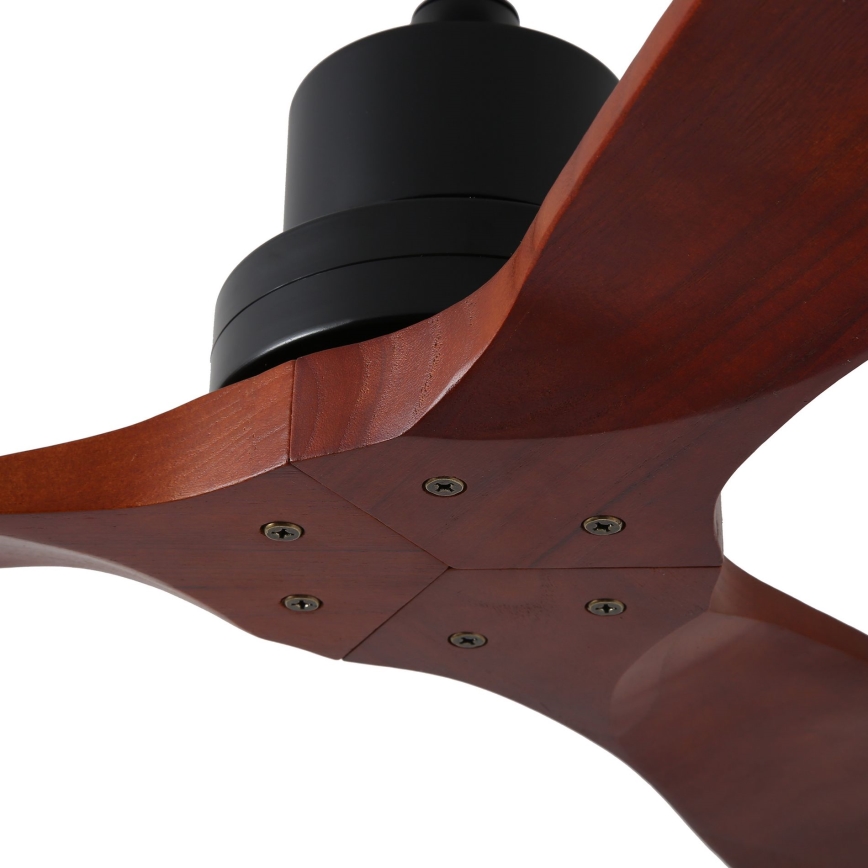 ZEVENTI - Stropni ventilator LIONI Wi-Fi Tuya crna/hrast + daljinski upravljač