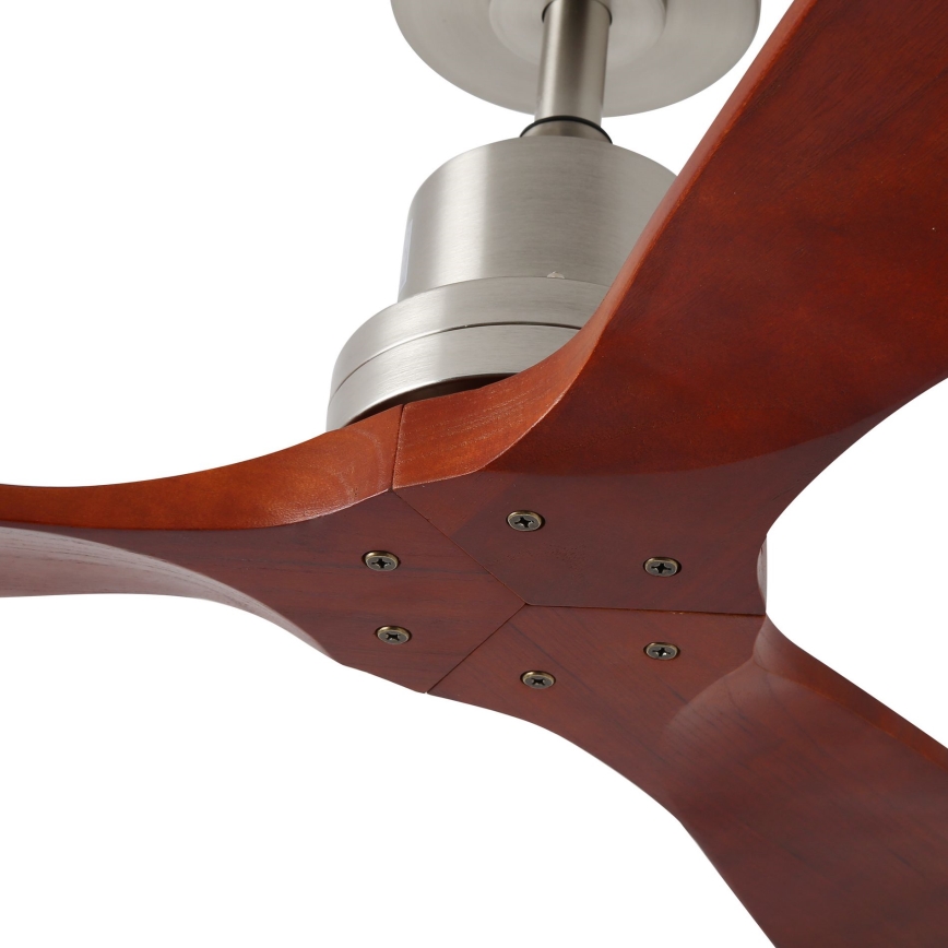 ZEVENTI - Stropni ventilator LIONI Wi-Fi Tuya mat krom/hrast + daljinski upravljač