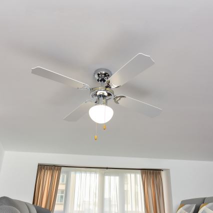 ZEVENTI - Stropni ventilator NAVAGIO 1xE27/60W/230V crna/bijela