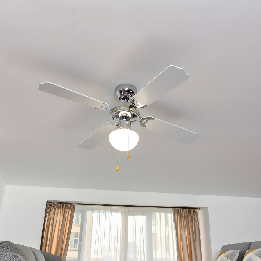 ZEVENTI - Stropni ventilator NAVAGIO 1xE27/60W/230V crna/bijela