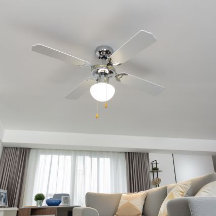 ZEVENTI - Stropni ventilator NAVAGIO 1xE27/60W/230V crna/bijela
