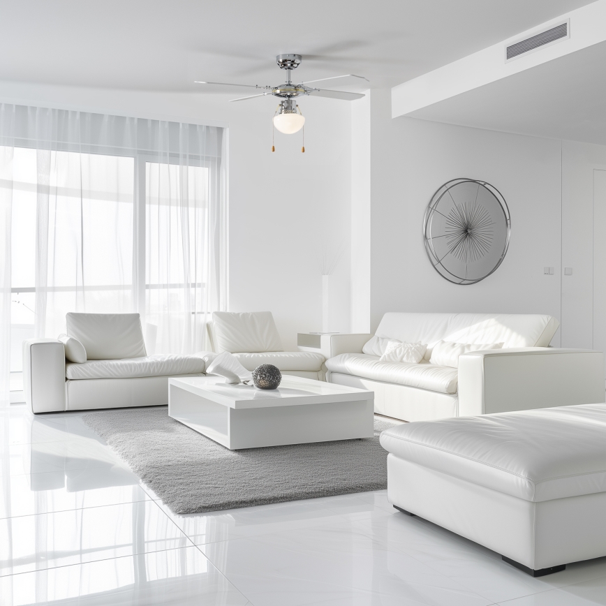 ZEVENTI - Stropni ventilator NAVAGIO 1xE27/60W/230V crna/bijela