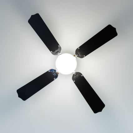 ZEVENTI - Stropni ventilator NAVAGIO 1xE27/60W/230V crna/bijela