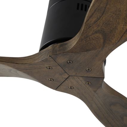 ZEVENTI - Stropni ventilator SPELLO Wi-Fi Tuya crna/hrast + daljinsko upravljanje