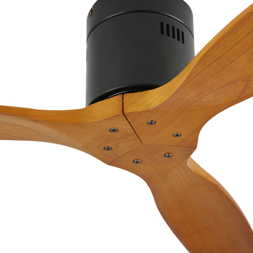 ZEVENTI - Stropni ventilator SPELLO Wi-Fi Tuya crna/hrast + daljinski upravljač