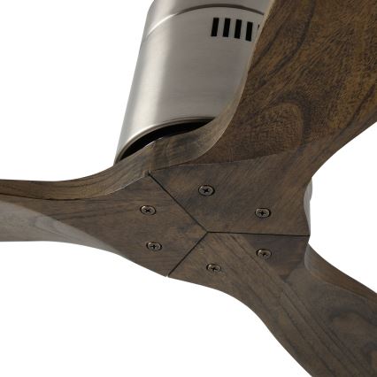 ZEVENTI - Stropni ventilator SPELLO Wi-Fi Tuya matni krom/hrast + daljinsko upravljanje