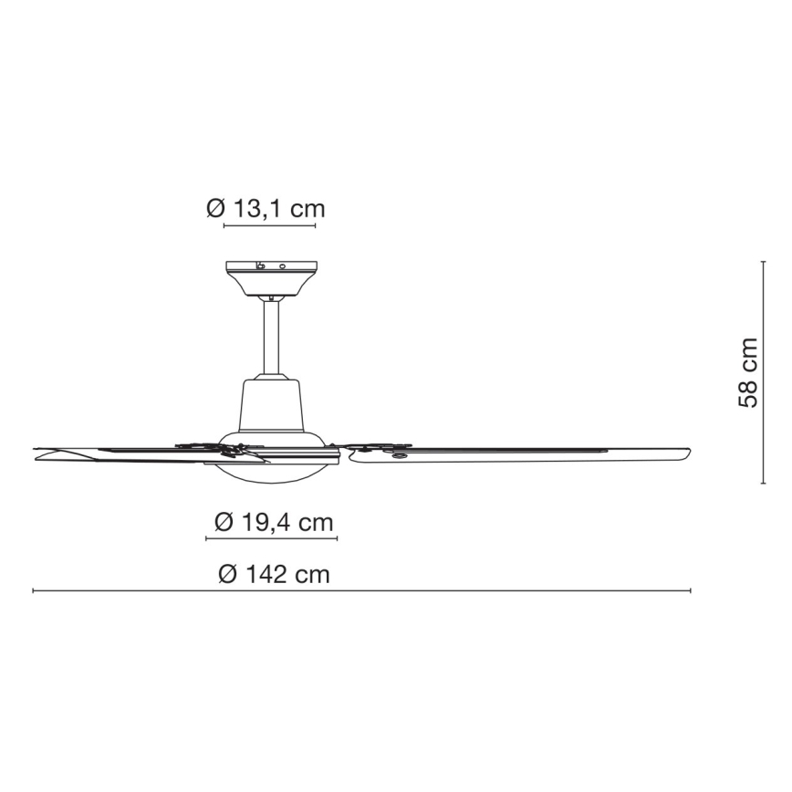 ZEVENTI - Stropni ventilator TOFINO bijela